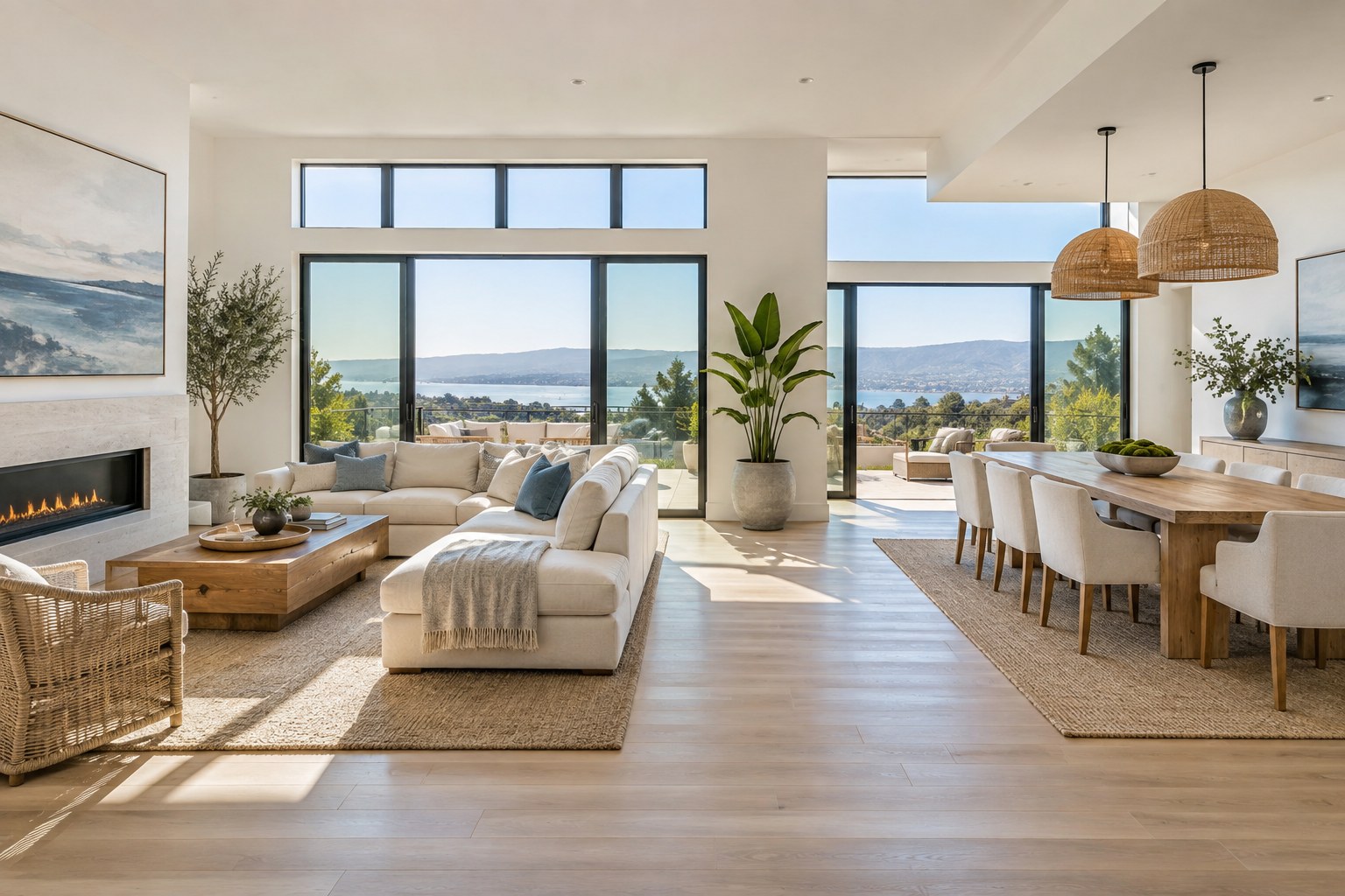 A bright South Bay home interior, illustrative